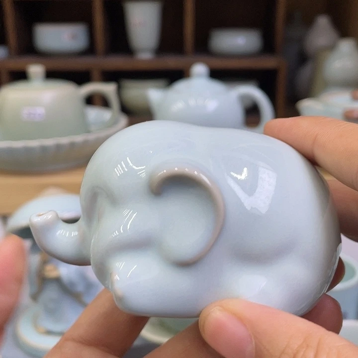 陶瓷杯子微瑕天青茶宠