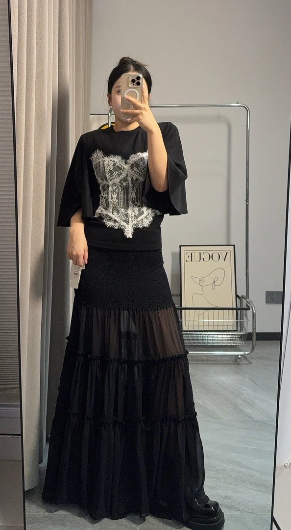 KUNSWEAR/琨丝薇尔25SU 气质收腰时尚简约百搭半身长裙 834008140