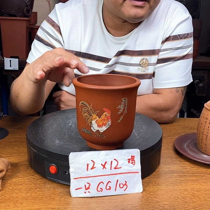 紫砂花盆货号一只GG103