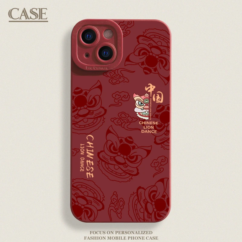 春节醒狮适用iPhone17ProMax手机壳16苹果15软14瞳影13磨砂1211xr