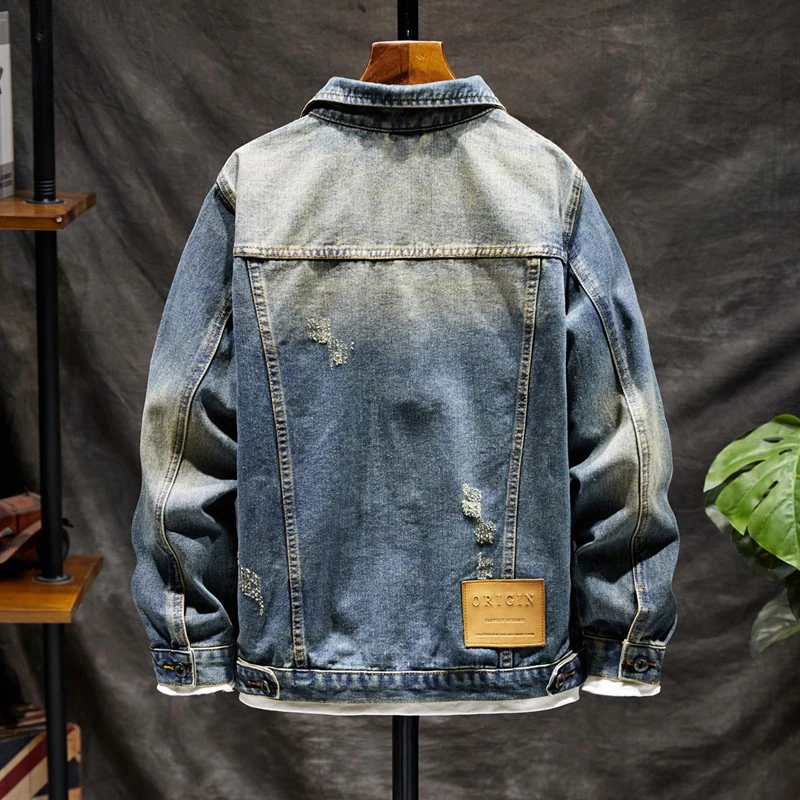 2025新款春秋款水洗做旧牛仔夹克男潮流美式复古痞帅休闲外套