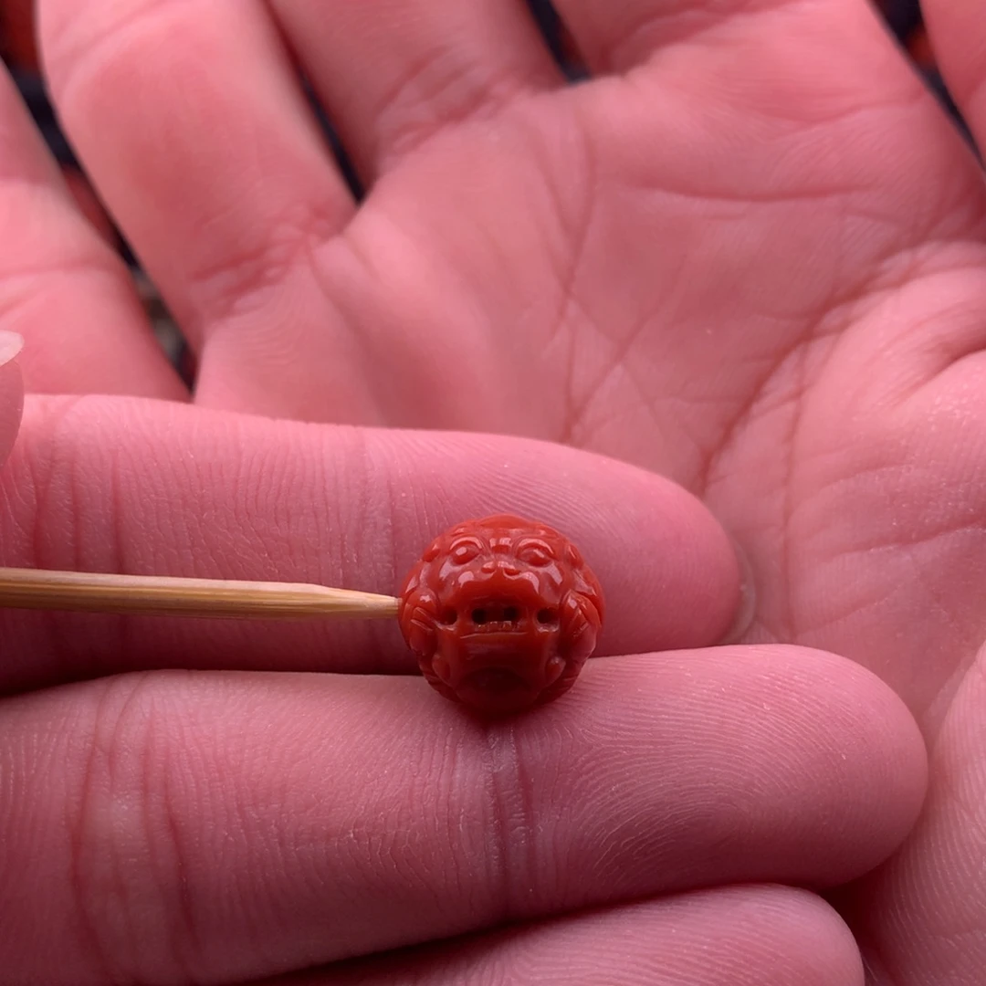 南红玛瑙精工雕刻貔貅珠13未镶嵌