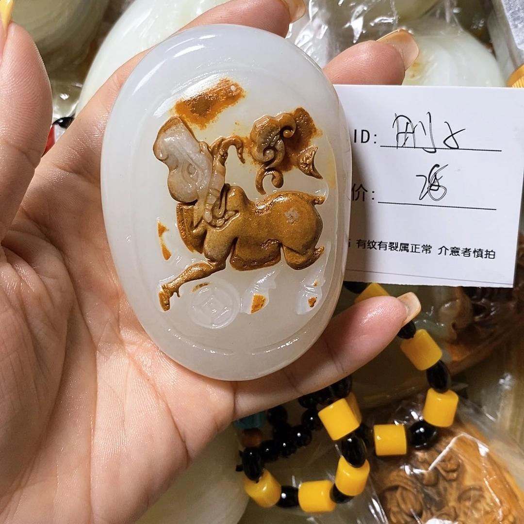 石材刚*古青石手把件