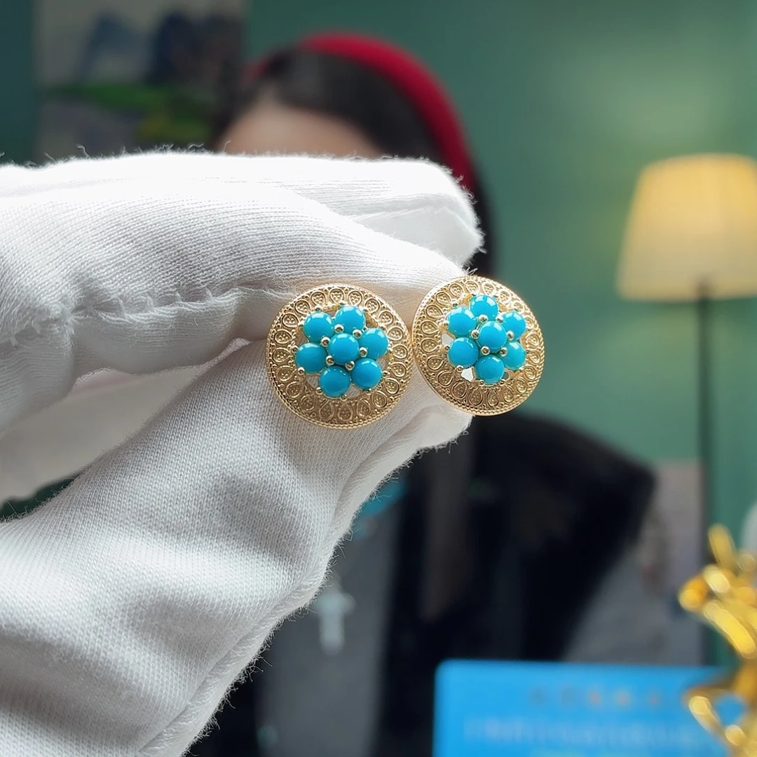 绿松石银S925镶嵌珠宝奇石