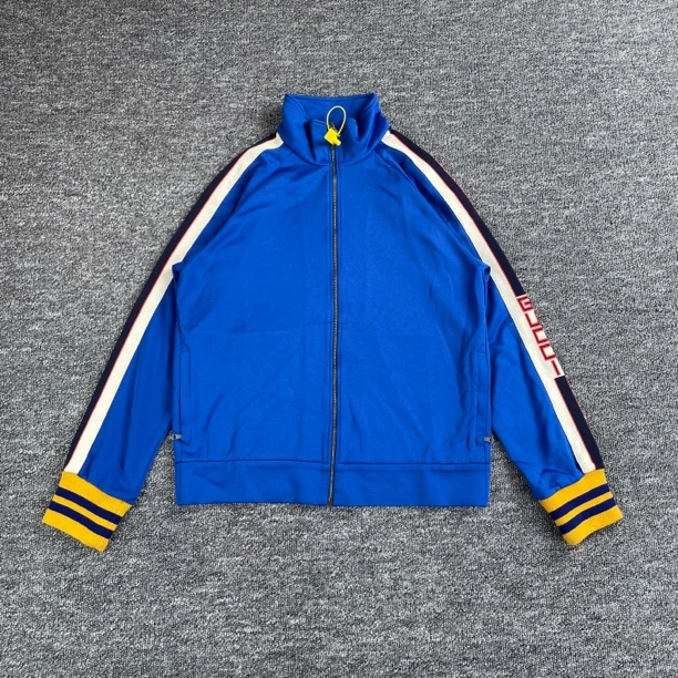 99新 GUCCI/古驰 8645/GUCCI 蓝色条纹拉链经典夹克/M码/99新