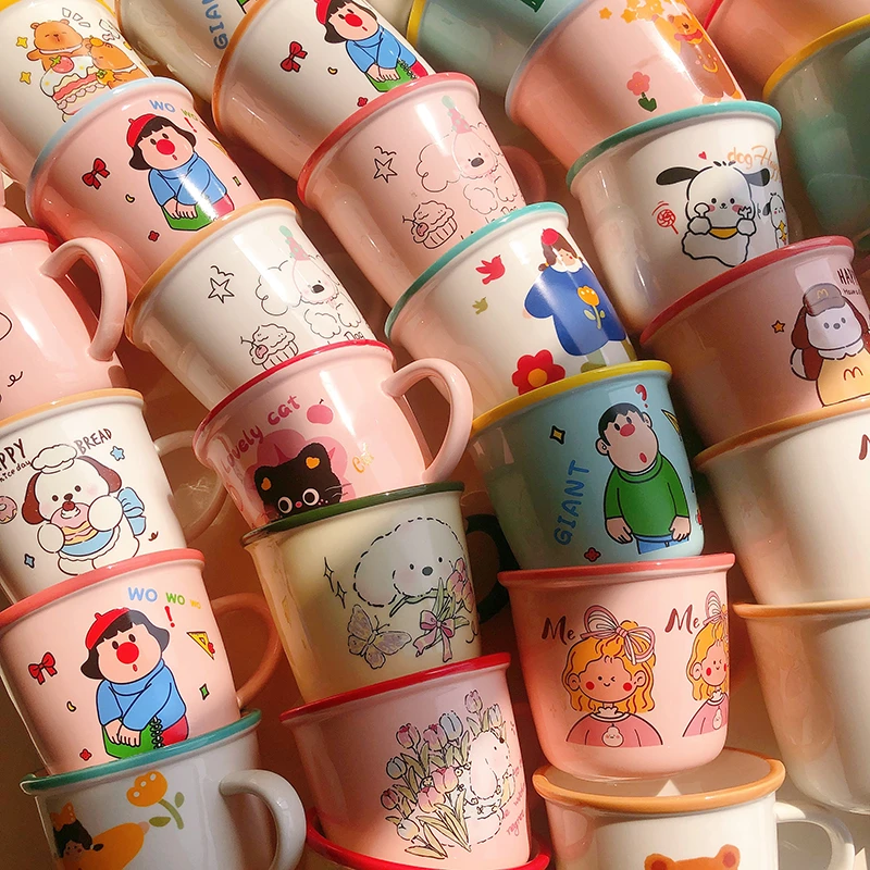 陶瓷水杯儿童家用卡通可爱情侣马克杯咖啡杯杯子办公室牛奶喝水杯