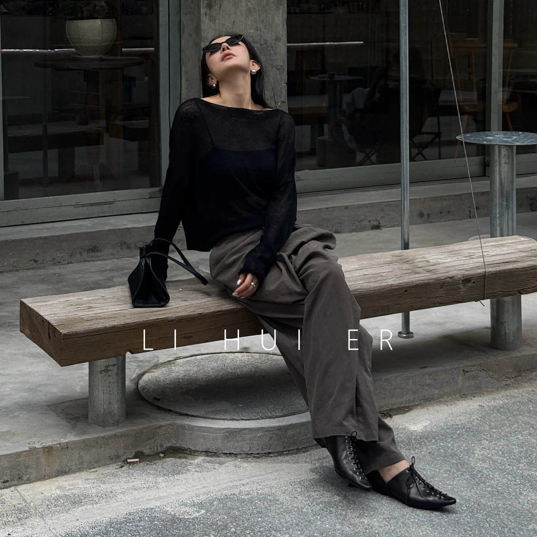 LiHuiEr李慧儿【雾里】2025秋款轻奢舒适设计小众针织衫LL025345