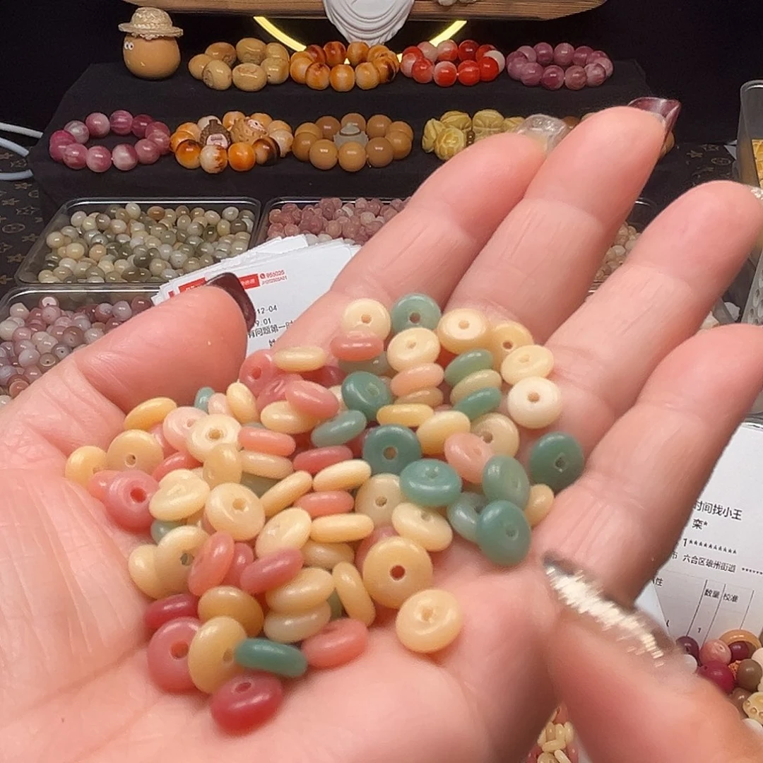 菩提根/象牙果手串微瑕卡8隔片50颗