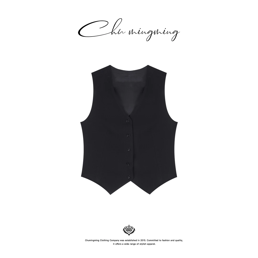 【CHU/2024SSNEW】原创设计时尚无袖西装马甲CHU194女装