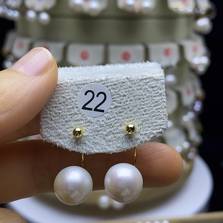 淡水珍珠耳饰银S925镶嵌