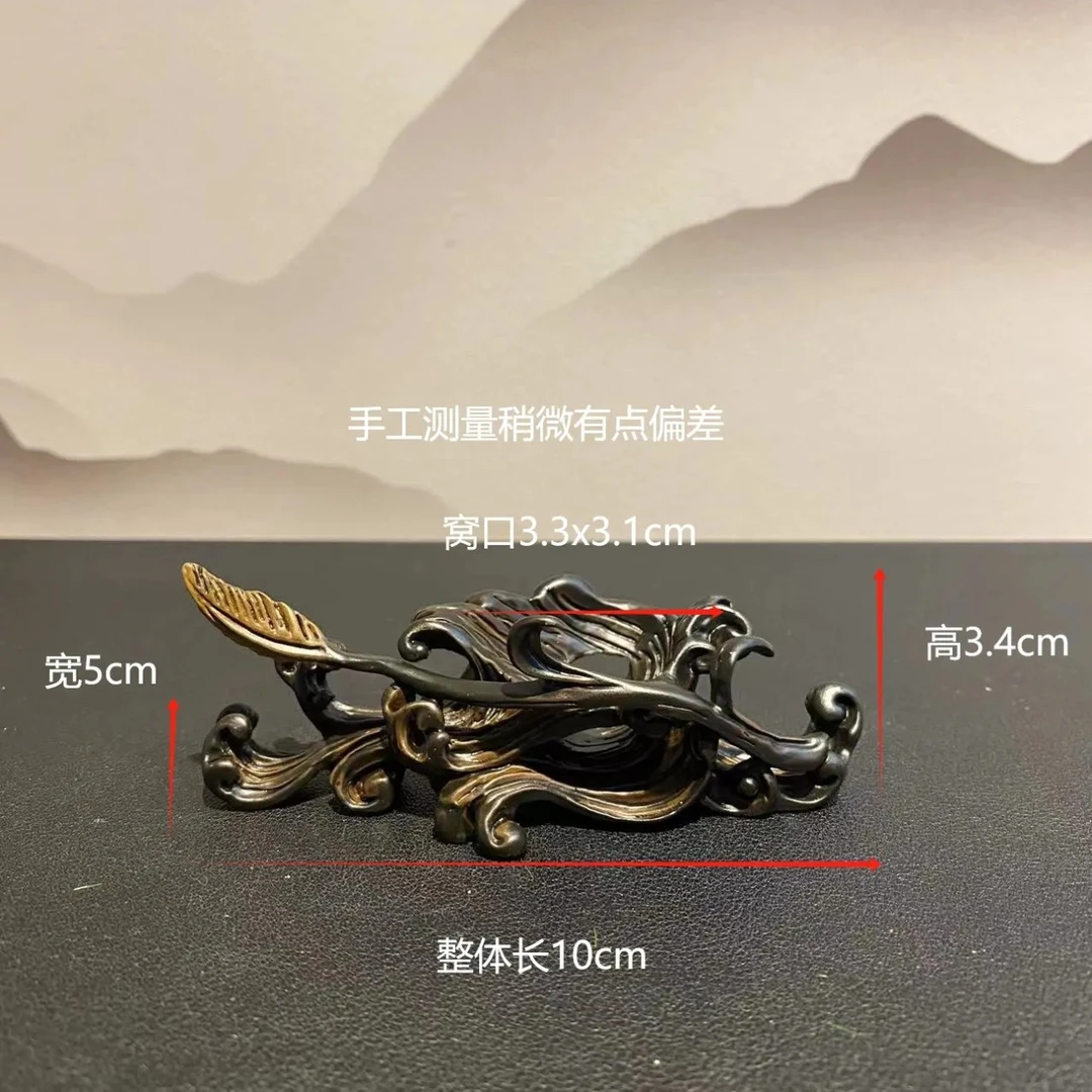 一苇渡江达摩创意合金铜奇石底座铜石头底座