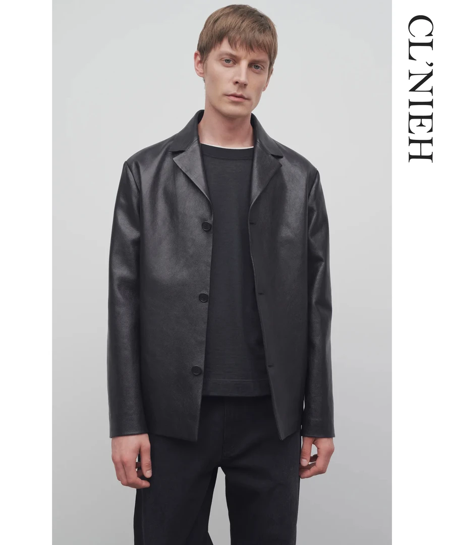 CLNIEH |澳洲进口 复古ROW风Brodie 头层植鞣油蜡羊皮 布真皮西装