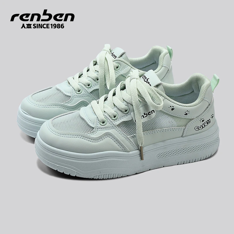 人本官方旗舰店百搭女鞋2025新款网红爆款潮鞋镂空ins韩版网面