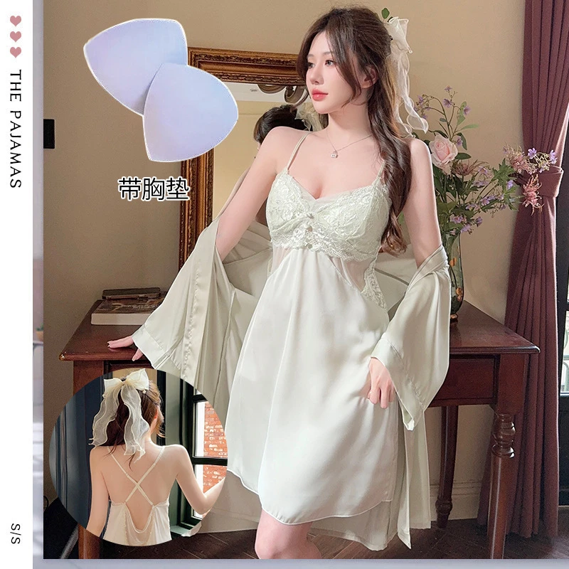 C【丝绒藏肤】2025性感多色可选蕾丝吊带家居服甜美优雅法式复古194