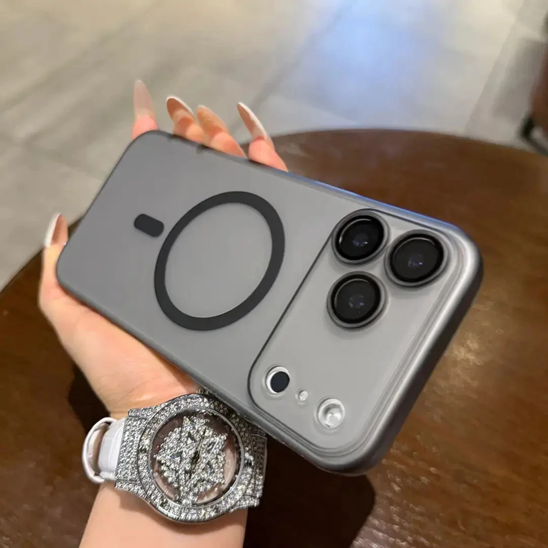 新款简约适用冰雾磨砂适用苹果17promax磁吸手机壳16Pro镜头膜