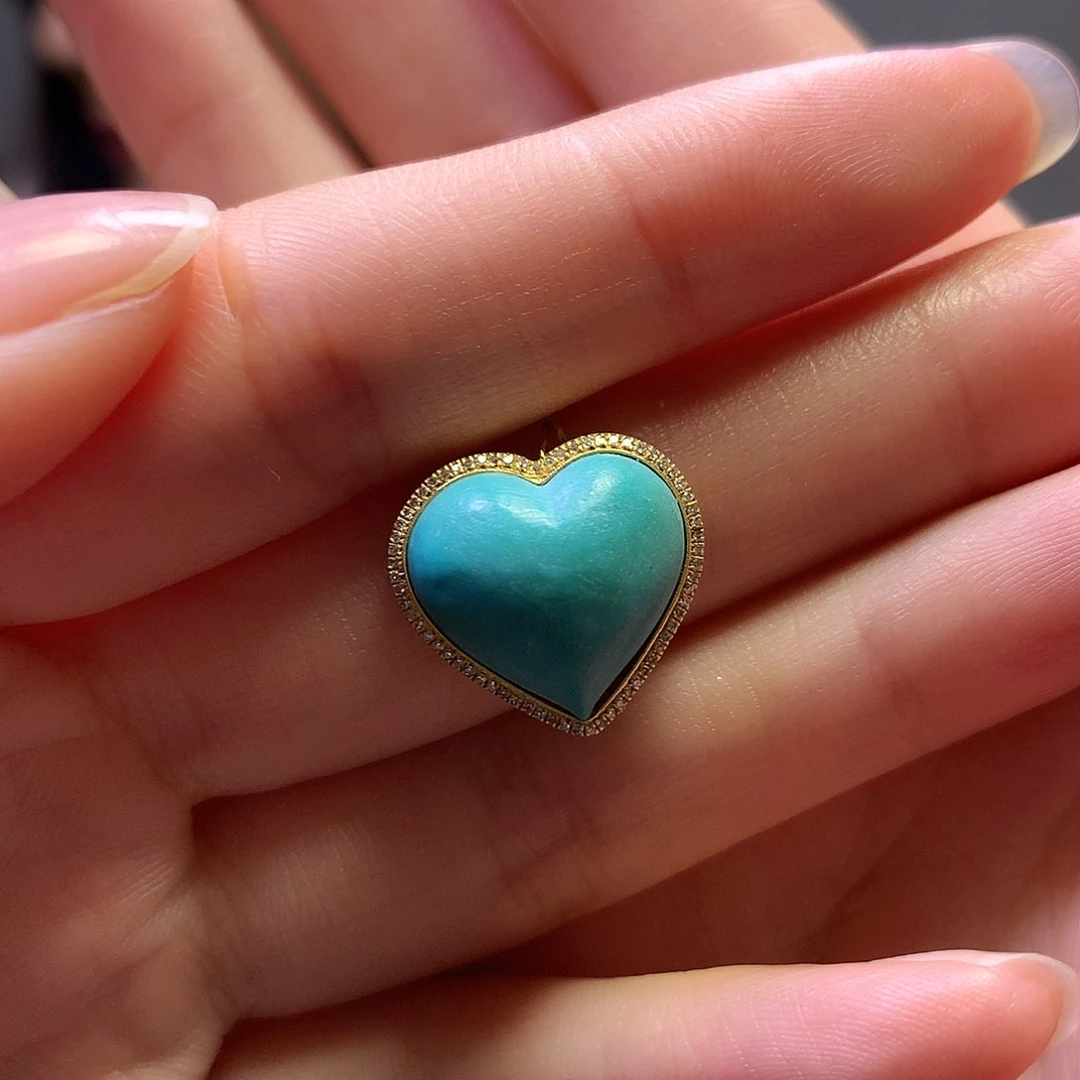 绿松石18K金镶嵌多拉