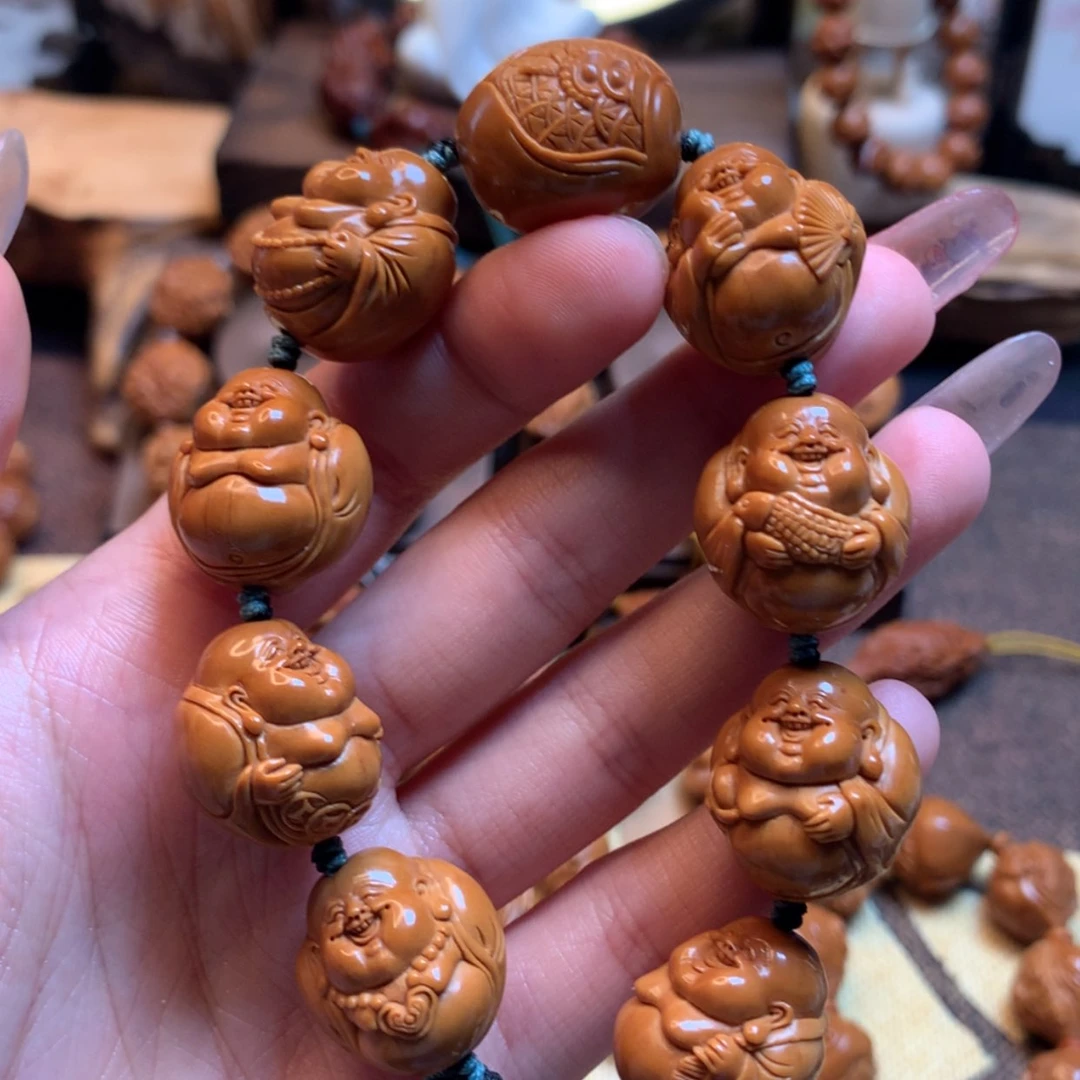 【闪购商品】橄榄核手串小*年鲨鱼背弥勒