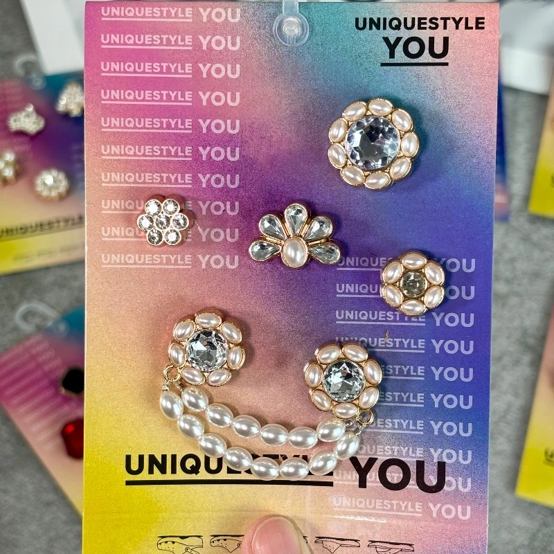 鞋花洞洞鞋配饰珍珠太阳花金属鞋花装饰扣diy智必星配饰配件