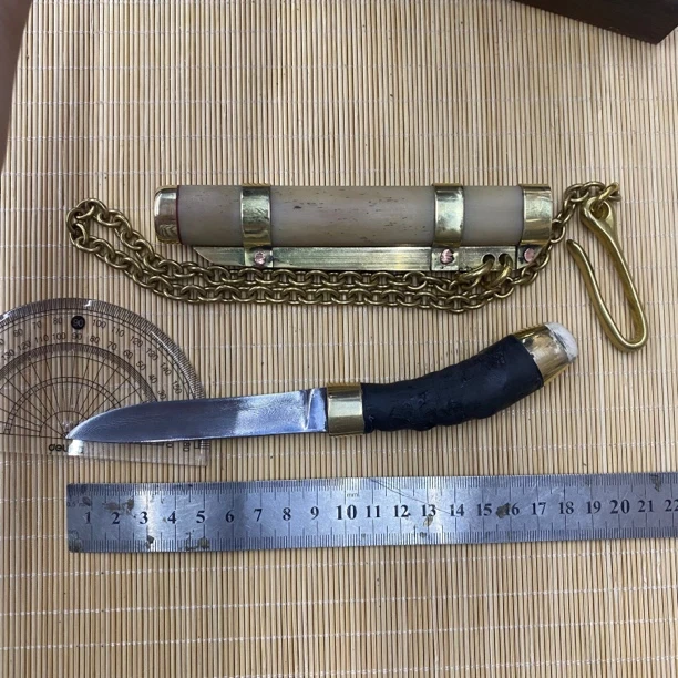 蒙艺精品纯手工制作特色巴尔虎手把肉小刀锋利