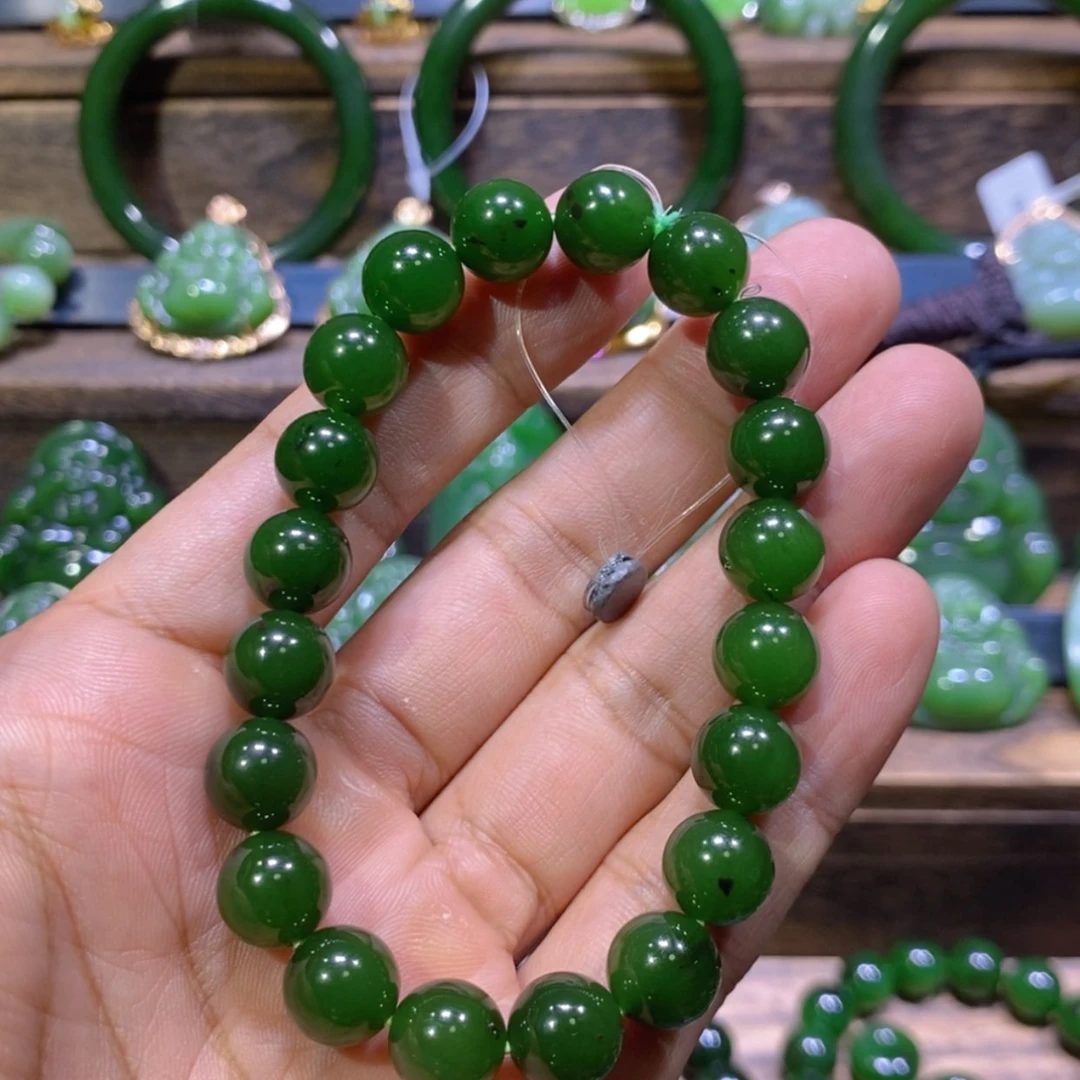 【闪购商品】和田玉未镶嵌吊坠(不含链)俄七红皮辣绿手串 10