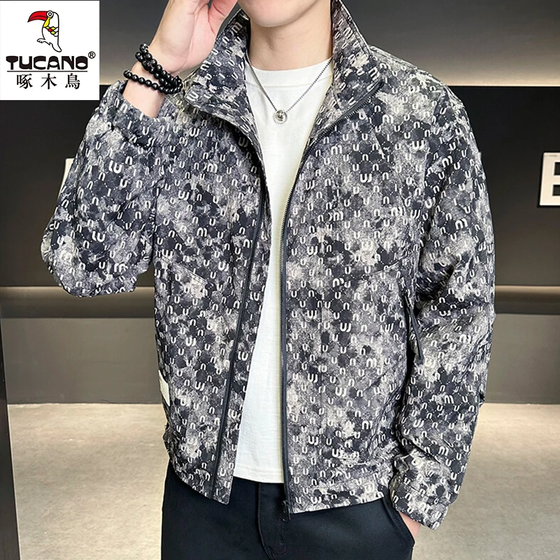 TUCANO/啄木鳥春秋季男士立领外套新款帅气短款字母印花潮流夹克
