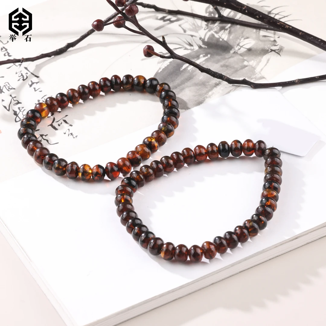 【举石精选】X0718-013-35琥珀手串（一件/多样性发/约6.5mm+）F