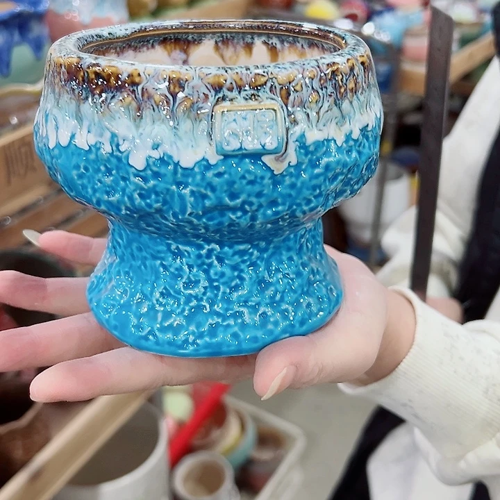 有孔.凑满10元发货多肉陶瓷花盆！