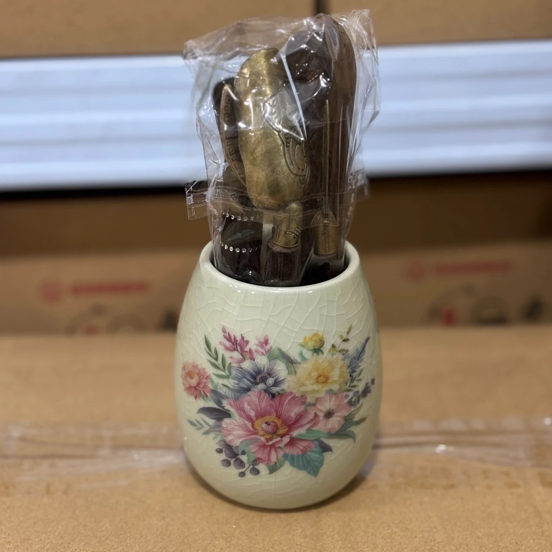 汝窑茶道筒百花六君子G060+g123