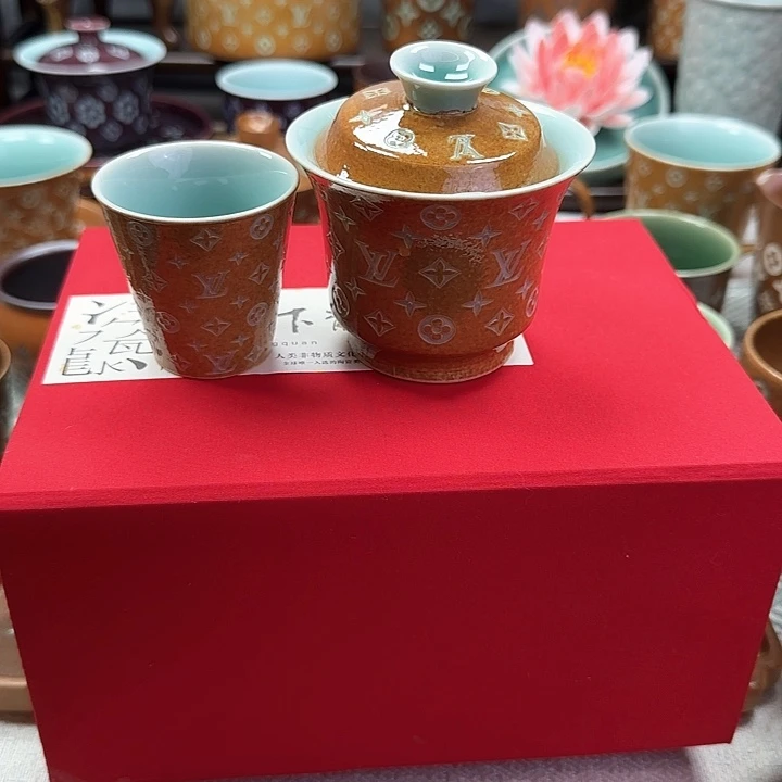 阿***产龙泉青瓷手工制作工艺青瓷盖碗两样