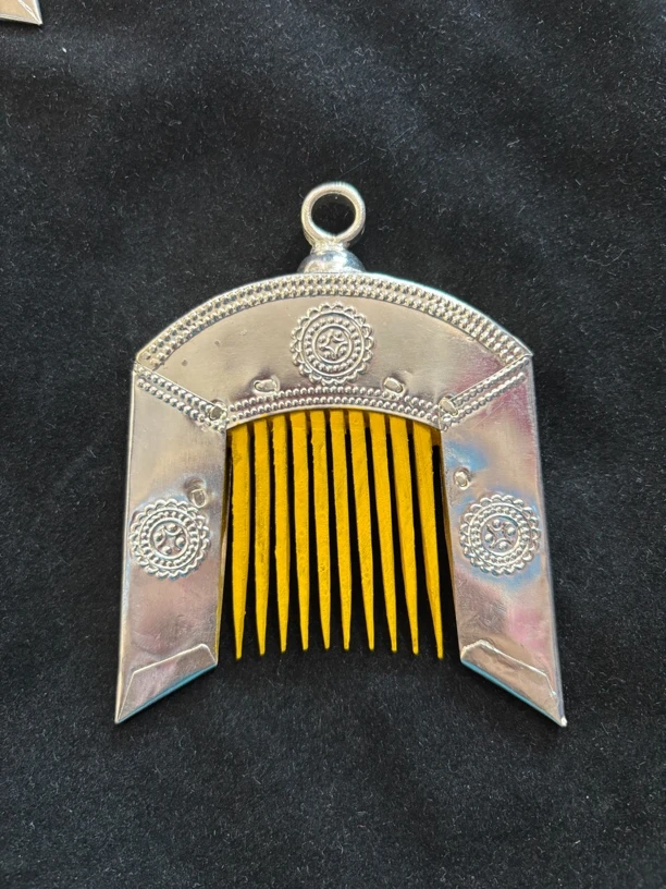 高仿镀银妈妈高端梳子头饰发饰银色饰品配饰首饰