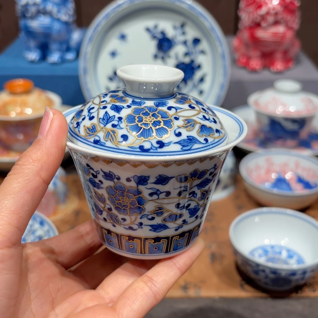 瓷片手工手绘陶瓷茶具