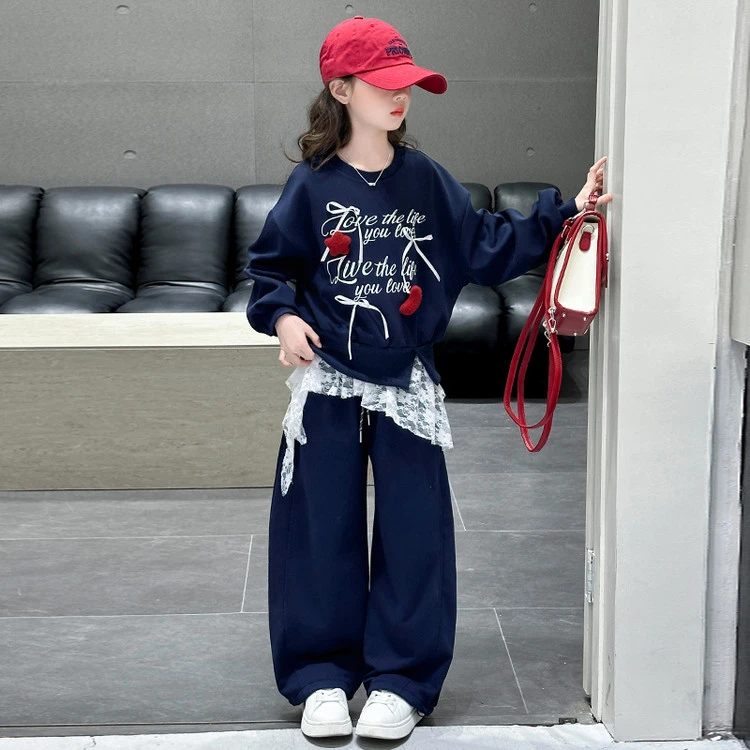 女童卫衣套装春装2025新款洋气大童时髦春秋款两件套儿童韩系上衣