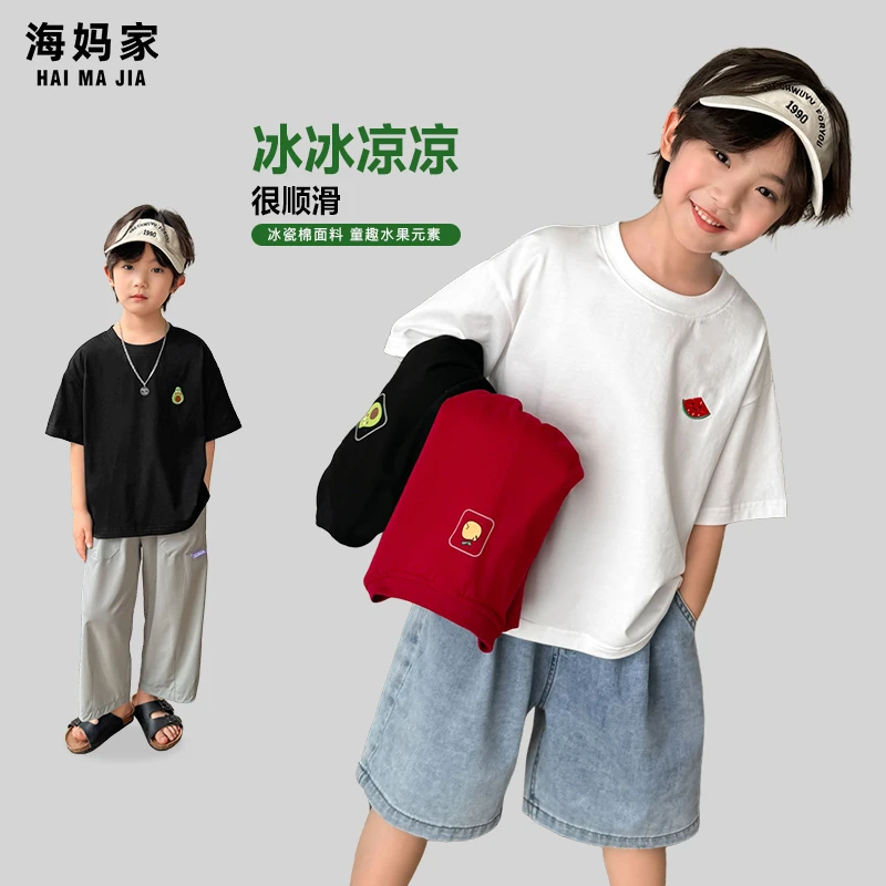 童装男短袖t恤夏款2025新款儿童体恤夏季衣服大童纯棉上衣|25ba22