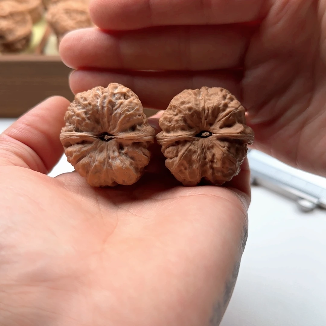 把件核桃原生态鱼子纹路三角蛙