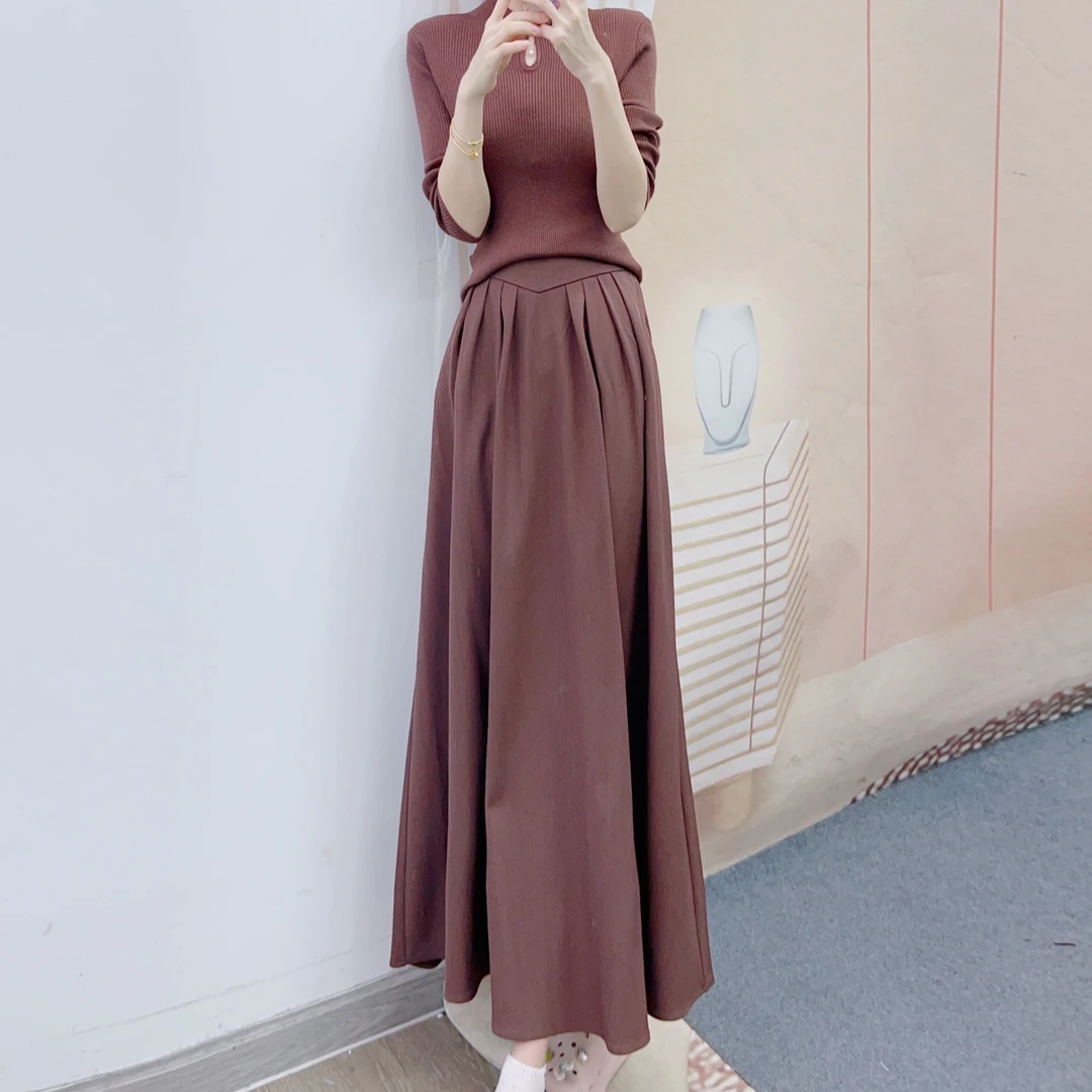 020收腰显瘦针织衫+垂感半身裙两件套裙25020/GJ