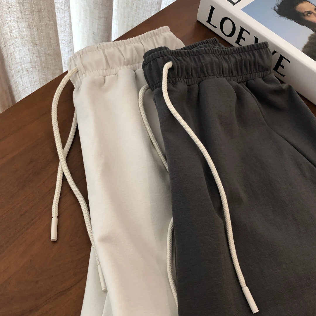 早八镰刀裤-“博主卫裤”立体剪裁高腰显瘦抽绳运动休闲裤女