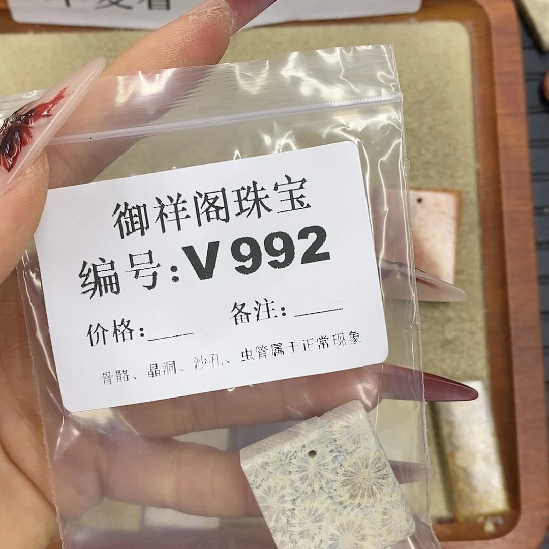 硅化珊瑚（珊瑚玉）颈饰未镶嵌栀*欣