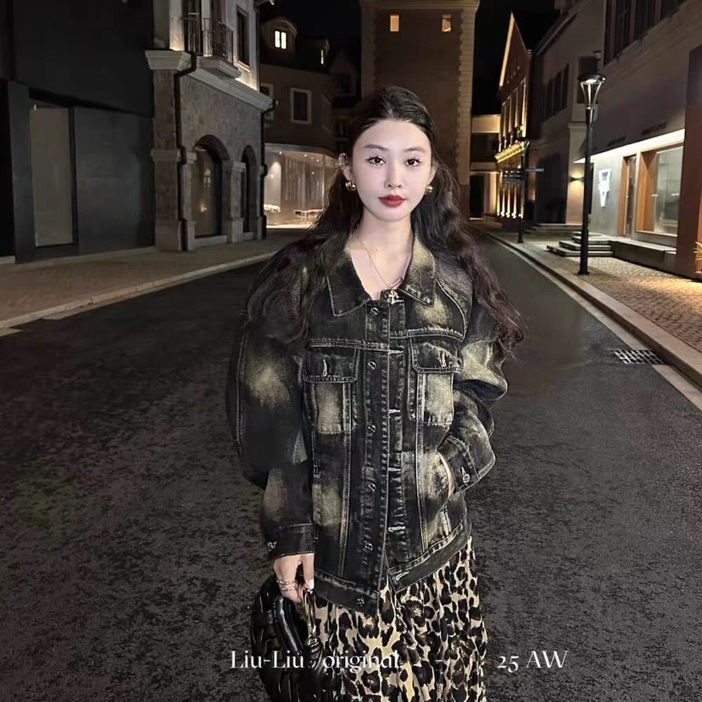 LIULIU秋季复古重工牛仔外套