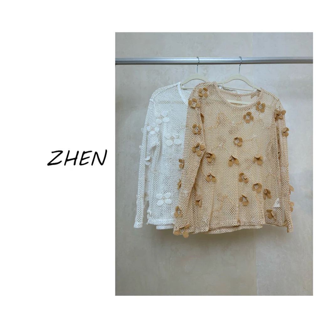 【ZHEN】25K00485 2025新款修身显瘦气质小众设计师款长袖T恤打底