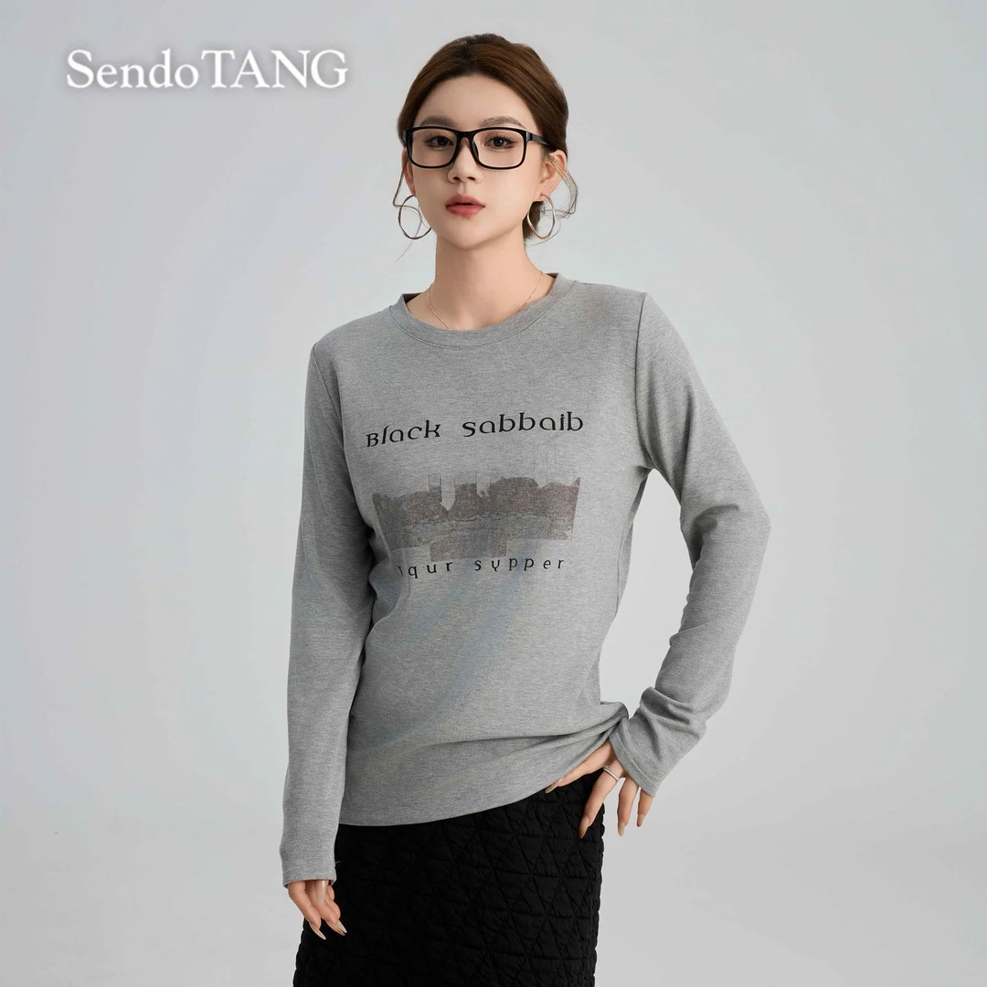 舒适奶皮感【新宠】胖多女装新款百搭洋气时尚休闲宽松内搭上衣