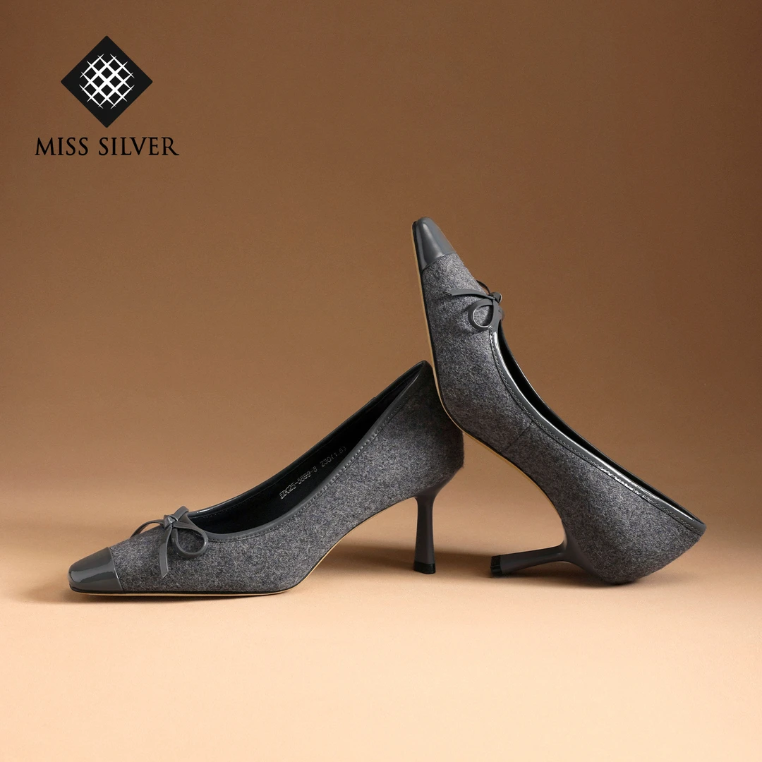 MISSSILVER细跟高跟鞋女2025春季新款高级感时尚百搭爆款方头单鞋