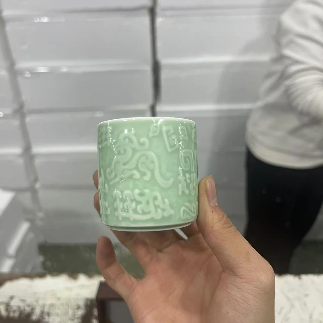 【闪购商品】越窑祥龙青瓷扳指主人杯（不带礼盒）