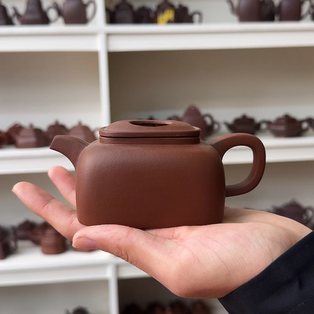 紫砂茶壶四方牛盖莲子260cc下播福利