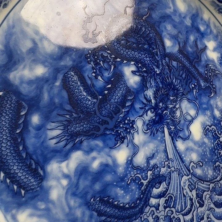 瓷片墨龙吸水干泡台景德镇