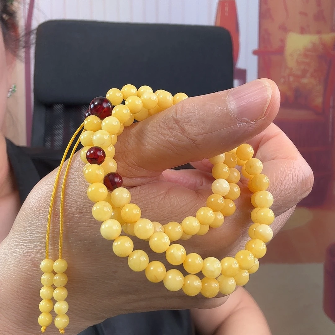 琥珀未镶嵌颈饰108珠