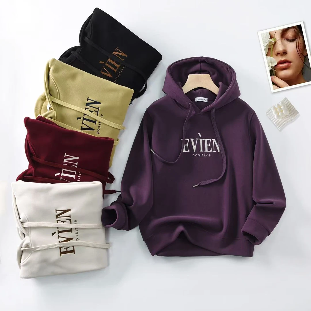秋季新款高端连帽卫衣 字母休闲宽松长袖衫百搭减龄6802洋气