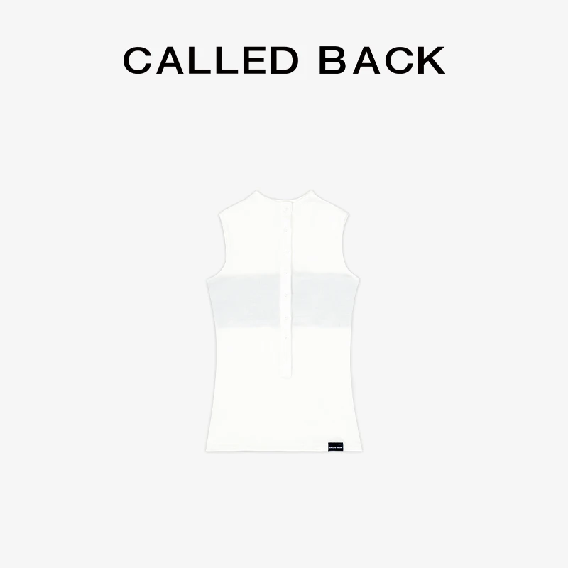 CALLED BACK新款通勤时尚休闲气质百搭白色修身连衣背心050601