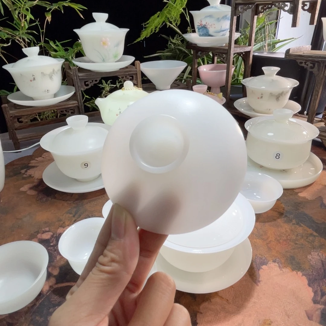 冰晶璞玉素烧元宝盖子