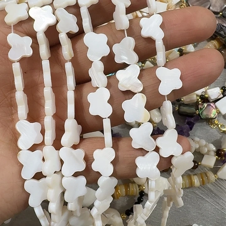 玛瑙/玉髓合金珠宝半成品横孔蝴蝶贝壳一条