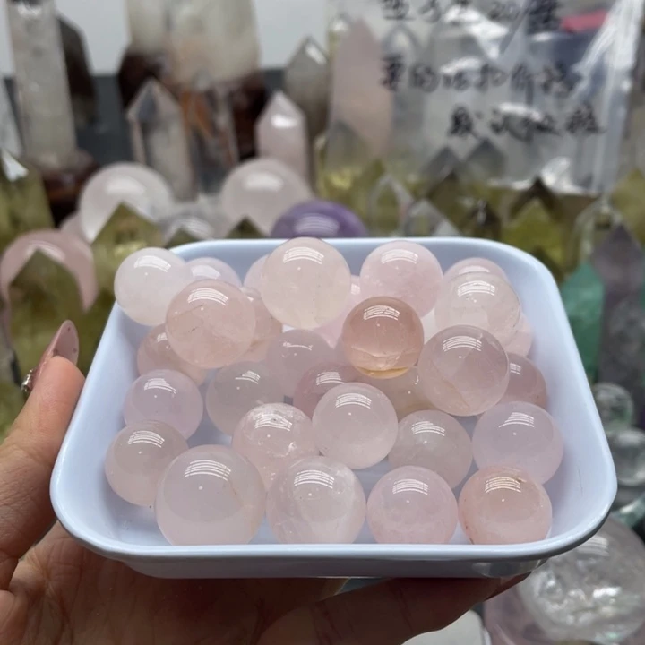 爱***爱水晶珠宝半成品未镶嵌15粉球